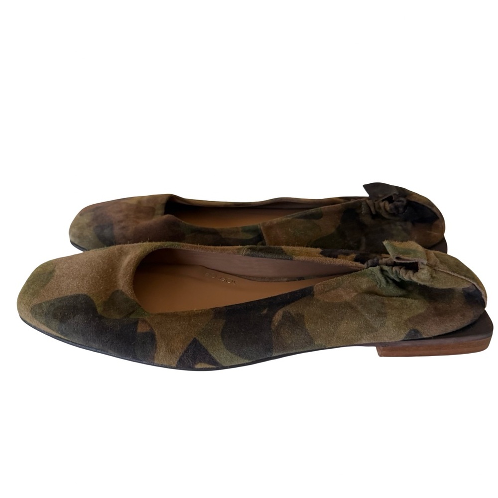 Pedro Anton Camo Suede Ballet Flats in Olive Green and Brown